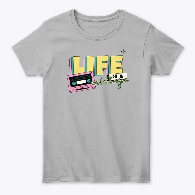 LIFE IS A MIXTAPE MIX TAPE TSHIRT FALL