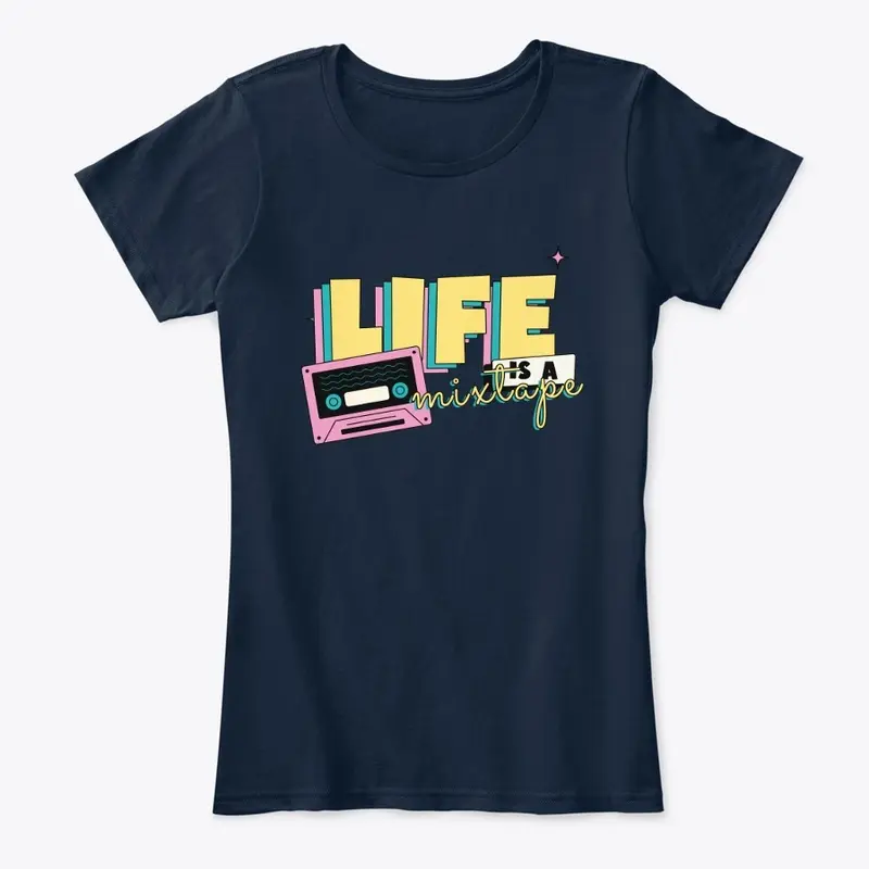 LIFE IS A MIXTAPE MIX TAPE TSHIRT FALL