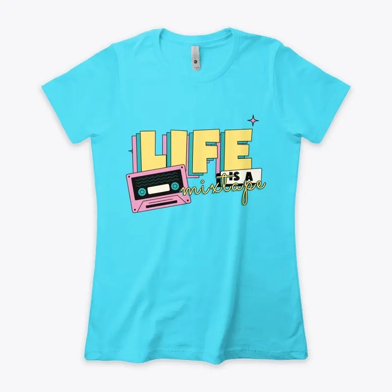 LIFE IS A MIXTAPE MIX TAPE TSHIRT FALL